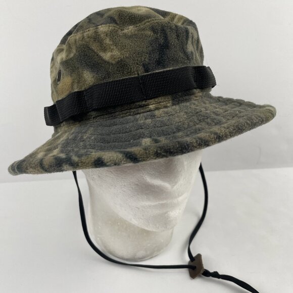 Cabela's Camo Boonie/Bucket Hat Adult S Fleece Hunting Adjustable Strap Vented - Picture 1 of 7